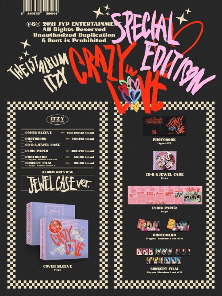 ITZY 1st Album CRAZY IN LOVE (JEWELCASE Version) – album ( / / ) | HobiEgo