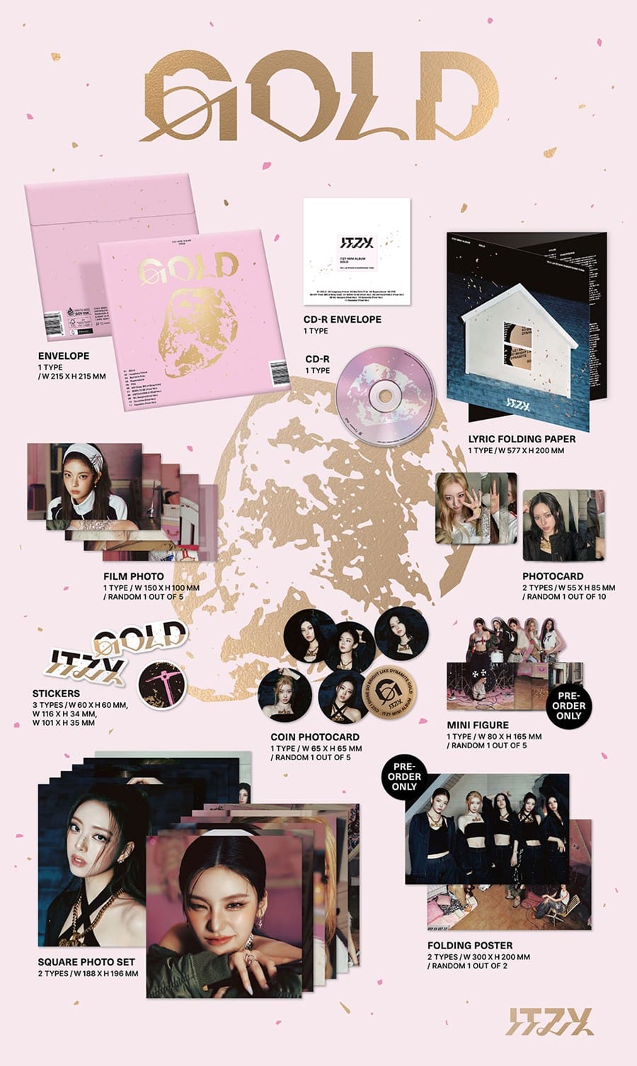 ITZY 9th Mini Album GOLD (GOLD Version Special Edition) – album ( / / ) | HobiEgo