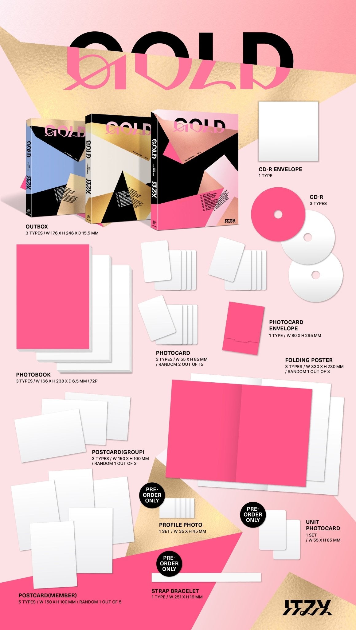 ITZY 9th Mini Album GOLD – album (Light Gold / / ) | HobiEgo