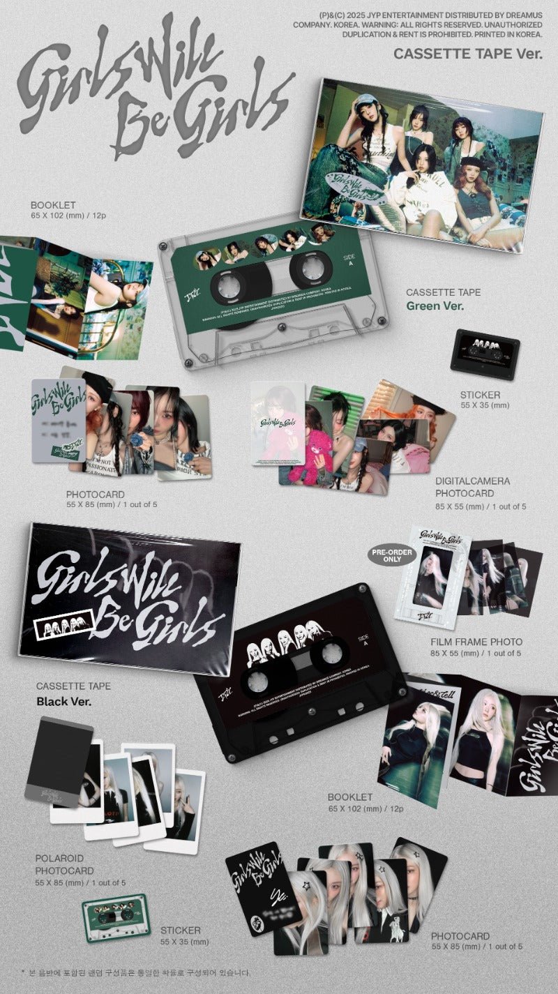 ITZY Girls Will Be Girls (Cassette Tape Version) – album (GREEN / / ) | HobiEgo