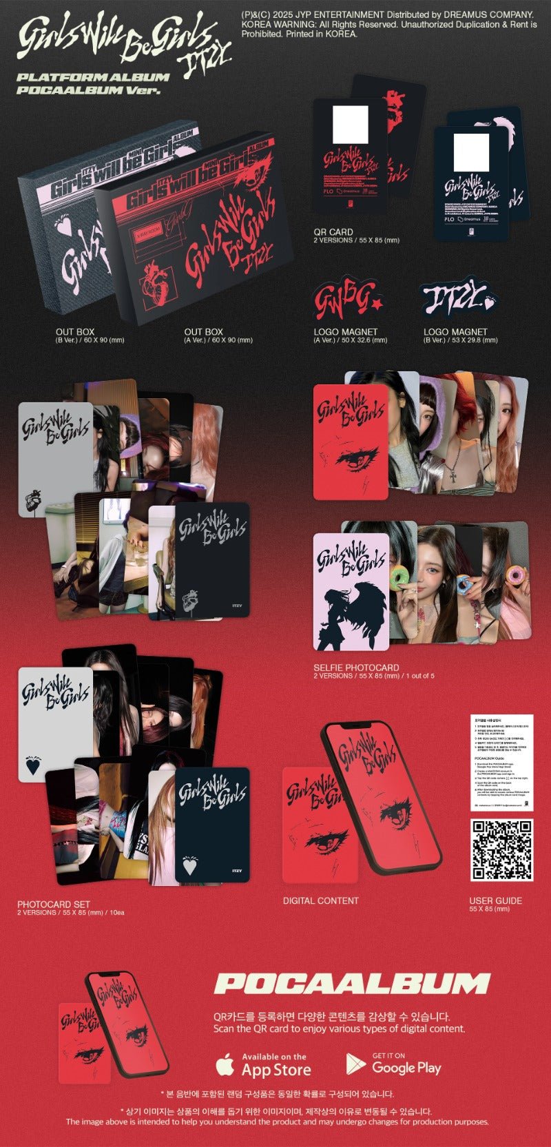 ITZY Girls Will Be Girls (POCAALBUM) – album (A (RED) / / ) | HobiEgo