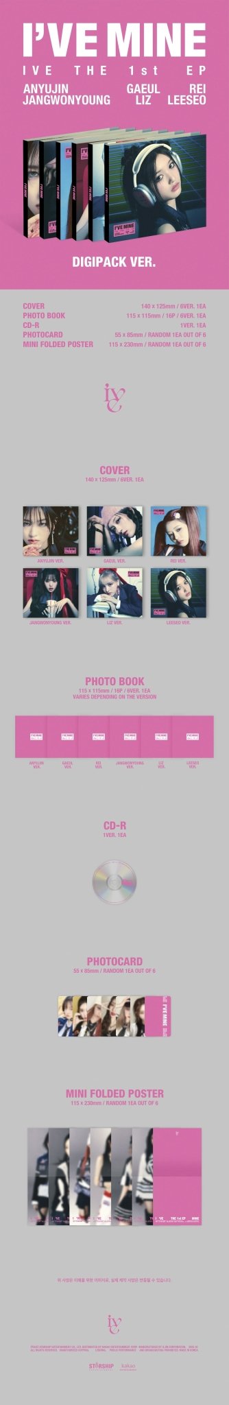 IVE 1st EP Album I'VE MINE (Digipack Version) – album (Yujin / / ) | HobiEgo