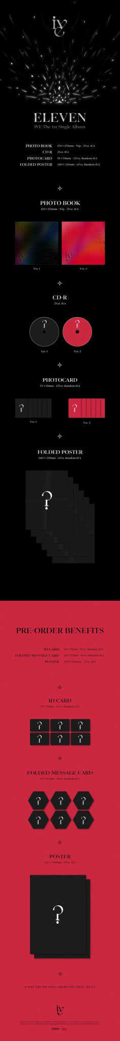 IVE 1st Single Album ELEVEN – album (1 (BLACK) / / ) | HobiEgo