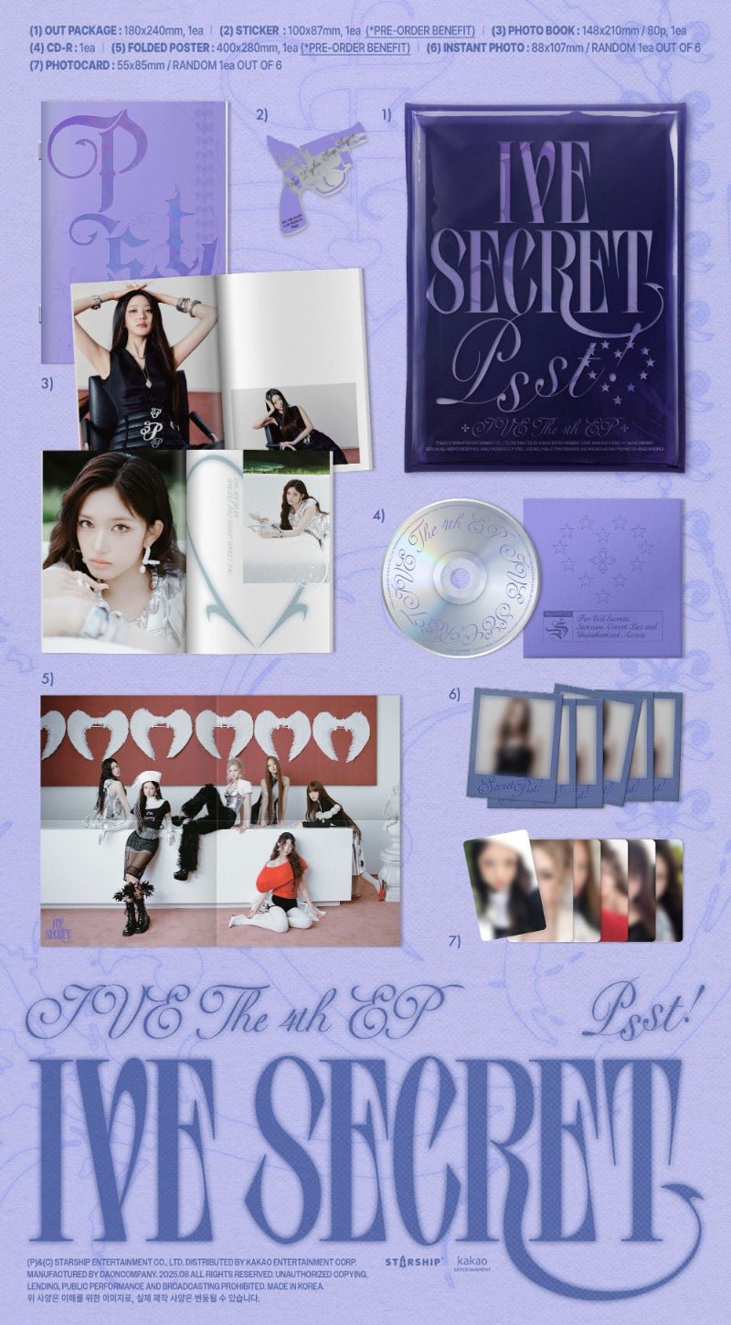 IVE 4th EP Album IVE SECRET – album (Psst! (DARK BLUE) / / ) | HobiEgo