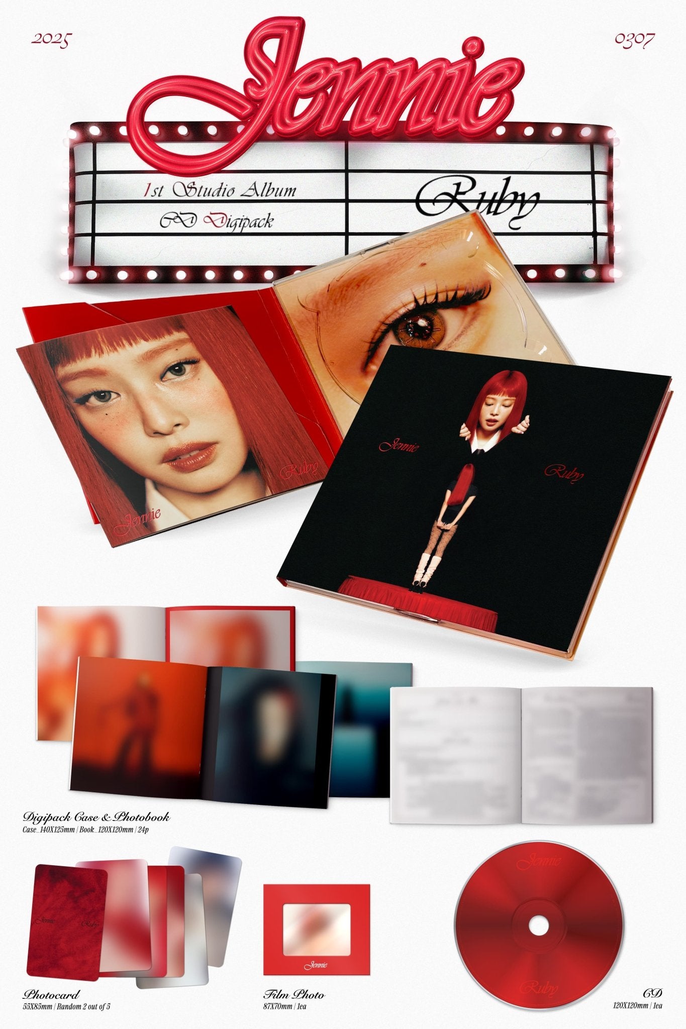 JENNIE 1st Studio Album Ruby (Digipack Version) – album ( / / ) | HobiEgo