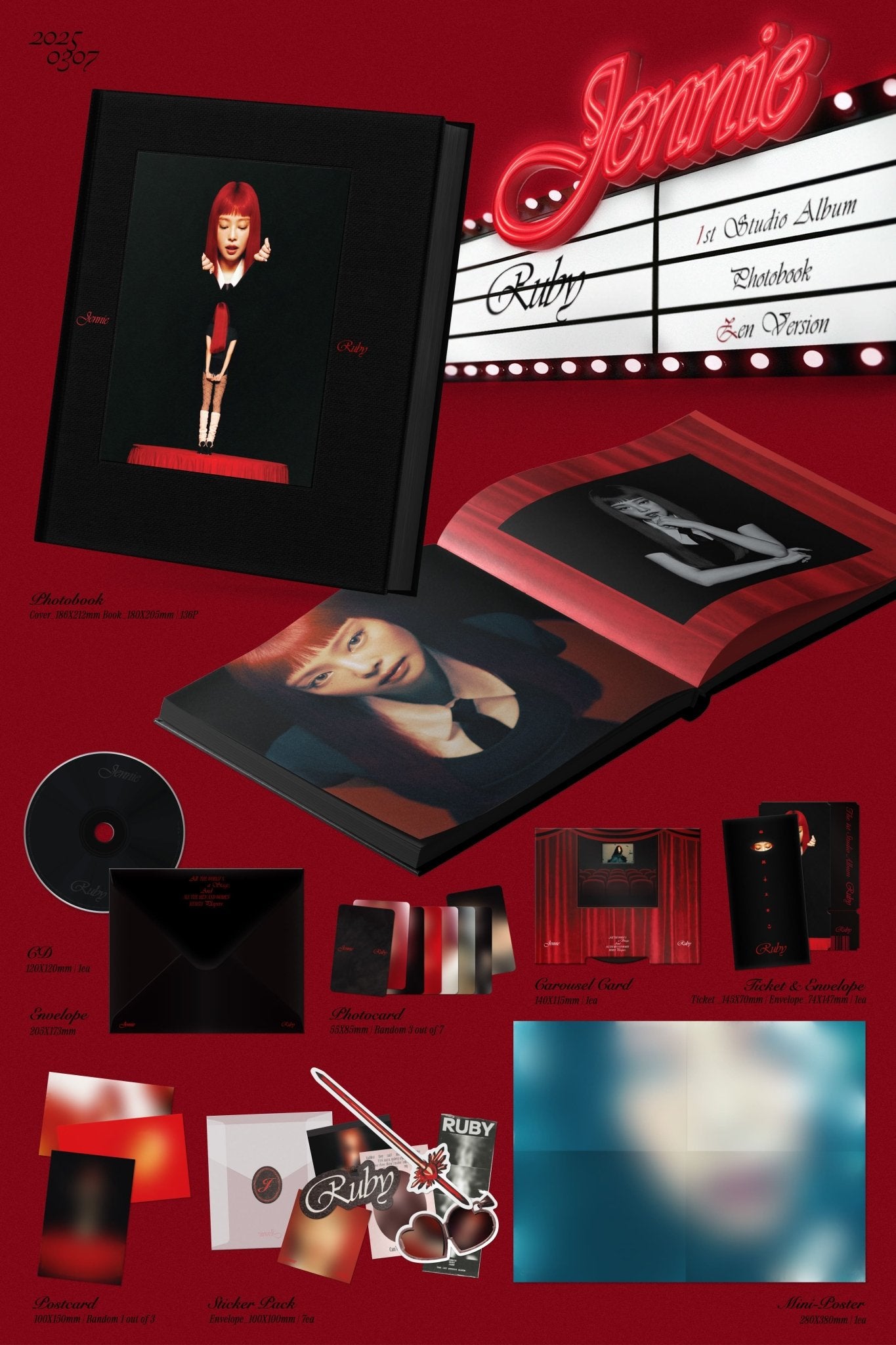 JENNIE 1st Studio Album Ruby – album (Zen (BLACK) / / ) | HobiEgo