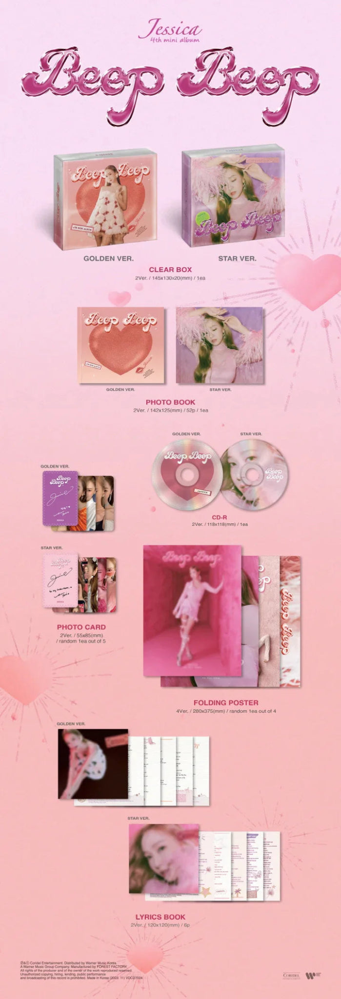 Jessica 4th Mini Album Beep Beep – album (Golden (PINK) / / ) | HobiEgo
