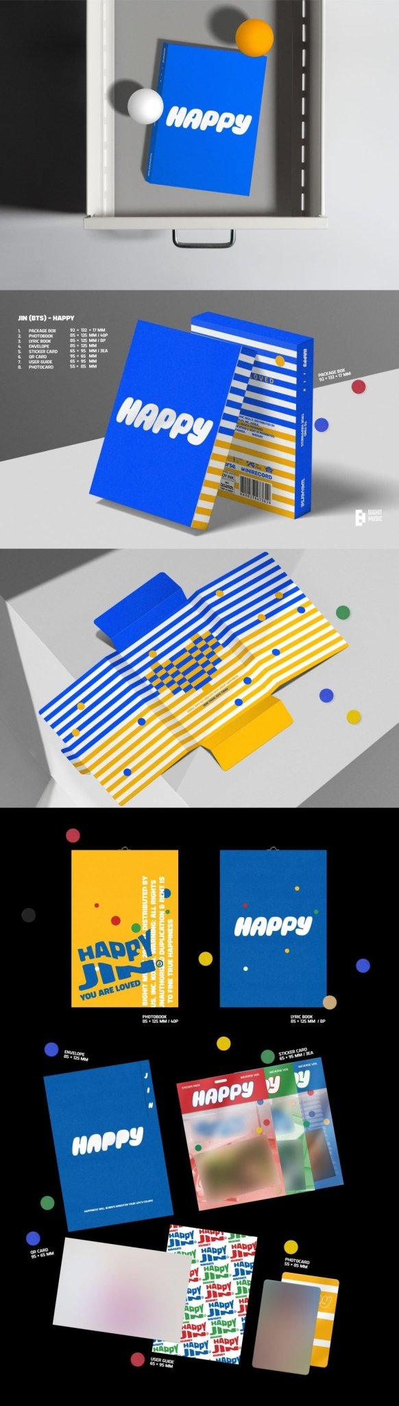 JIN 1st Solo Album HAPPY (Weverse Albums Version) – album ( / / ) | HobiEgo