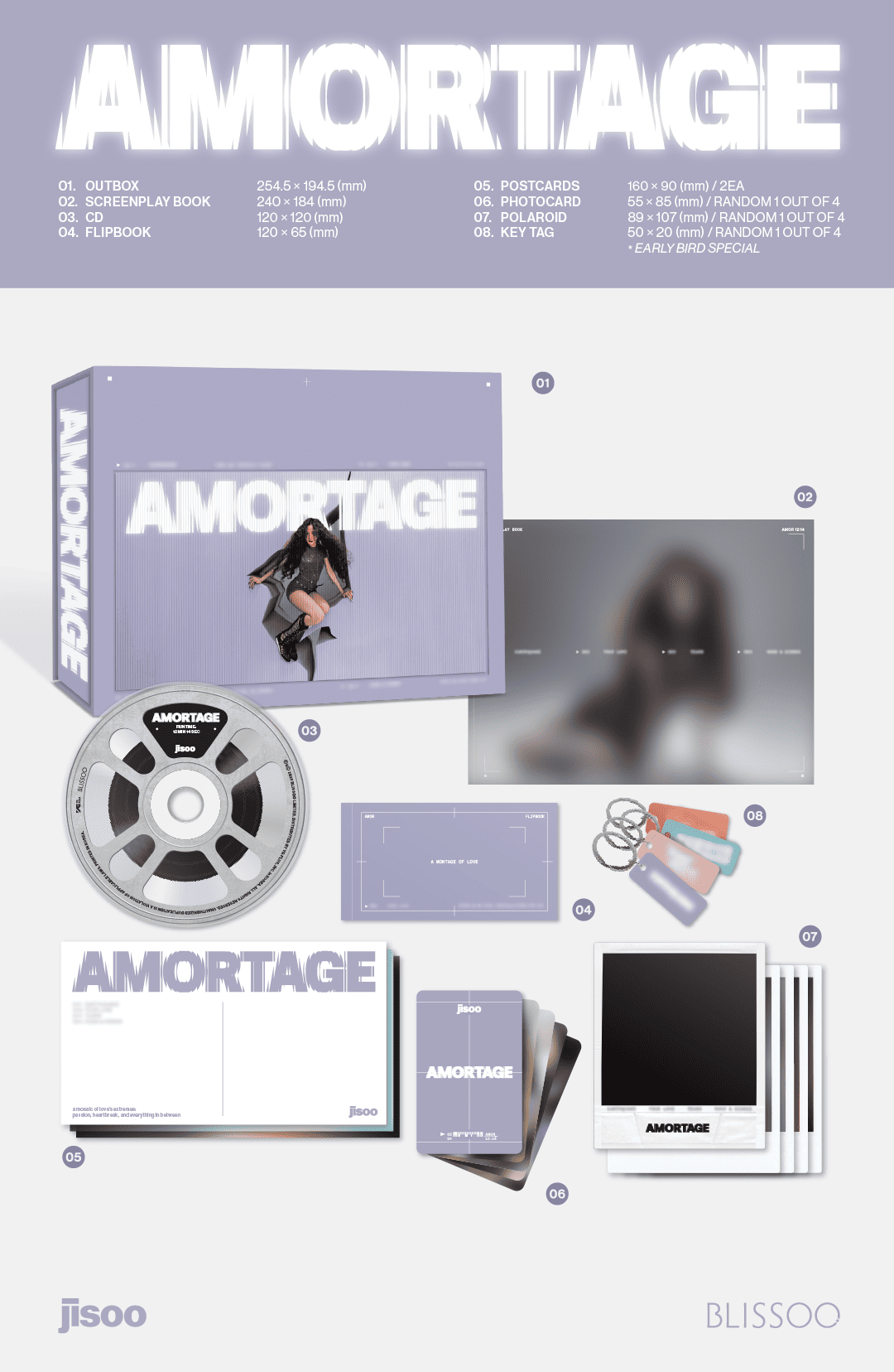 JISOO Mini Album AMORTAGE (EXCLUSIVE Edition) – album (PURPLE / / ) | HobiEgo