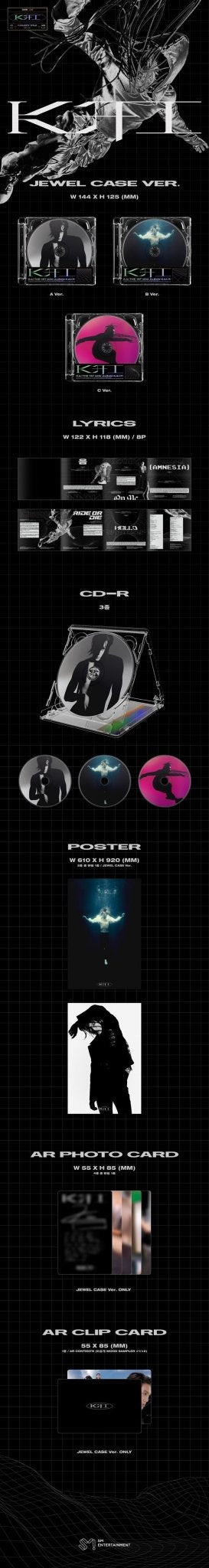 KAI 1st Mini Album - KAI (开) (Jewel Case Version) – album (A (Black) / / ) | HobiEgo
