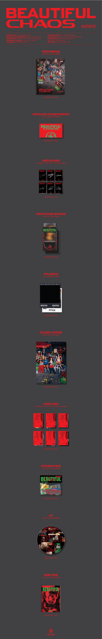 KATSEYE 2nd EP Album BEAUTIFUL CHAOS – album (Beautiful (RED) / / ) | HobiEgo