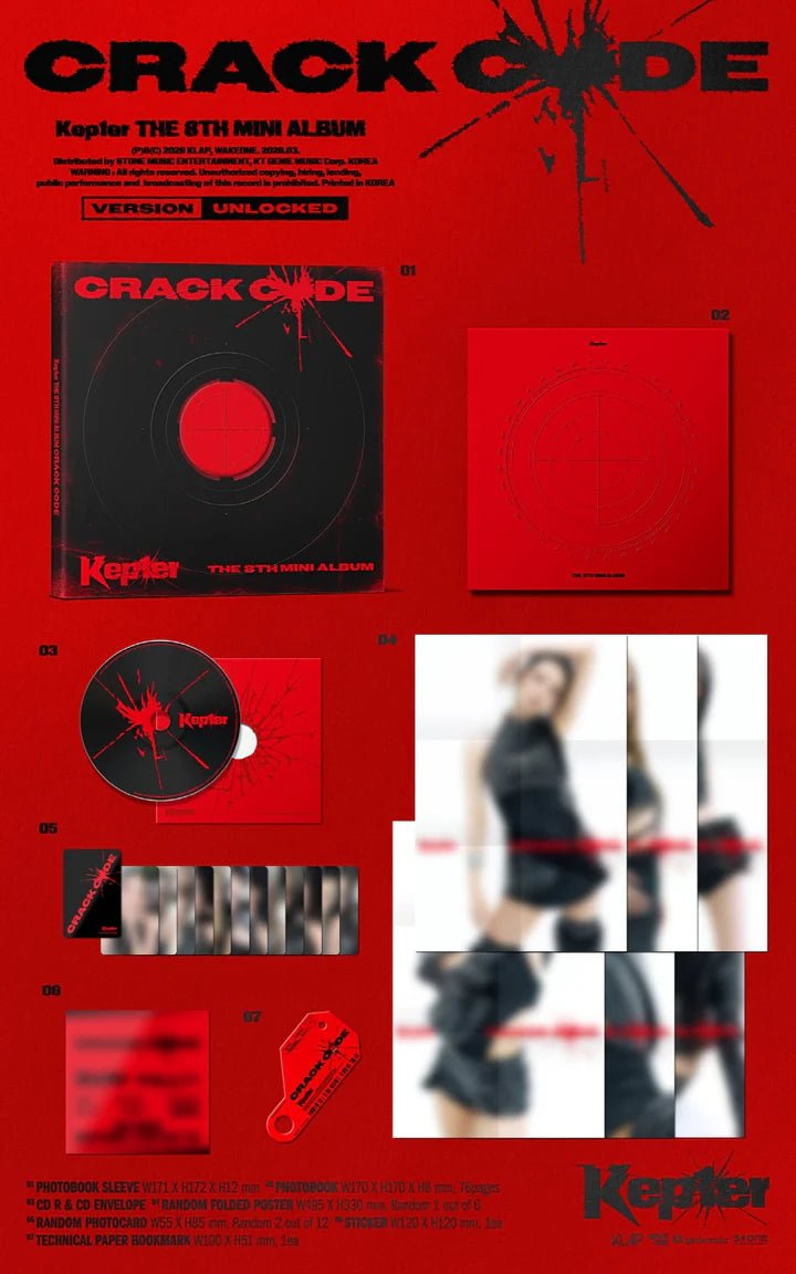 Kep1er 8th Mini Album CRACK CODE – album 8809704435130 (UNLOCKED (Red) / / ) | HobiEgo K - pop Shop