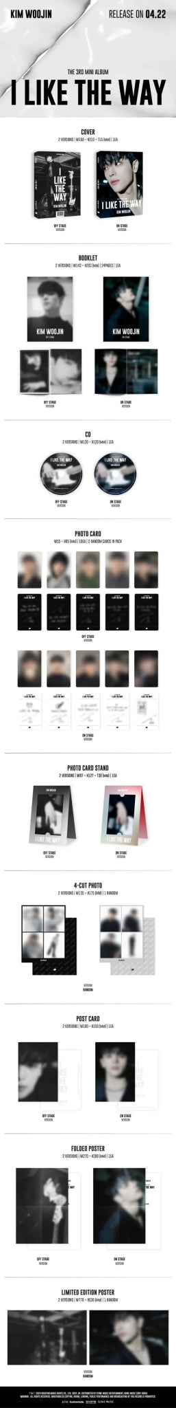 KIM WOOJIN 3rd Mini Album I LIKE THE WAY – album (Off Stage / / ) | HobiEgo
