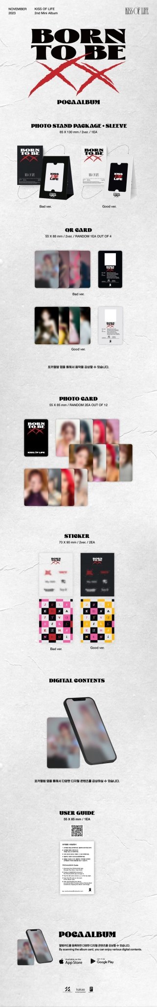 KISS OF LIFE 2nd Mini Album Born to be XX (PocaAlbum Version) – album (Bad (BLACK) / / ) | HobiEgo
