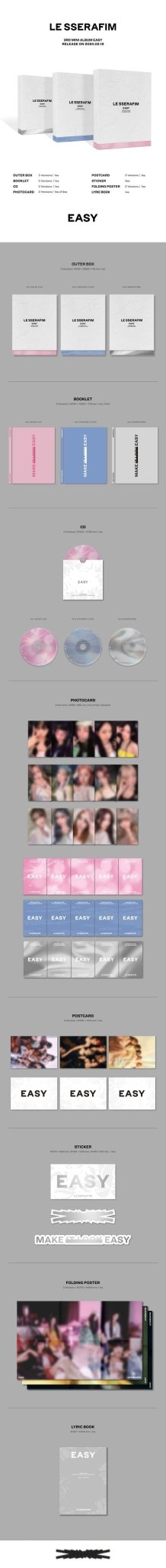LE SSERAFIM 3rd Mini Album EASY – album (Vol.1 BALMY FLEX / / ) | HobiEgo