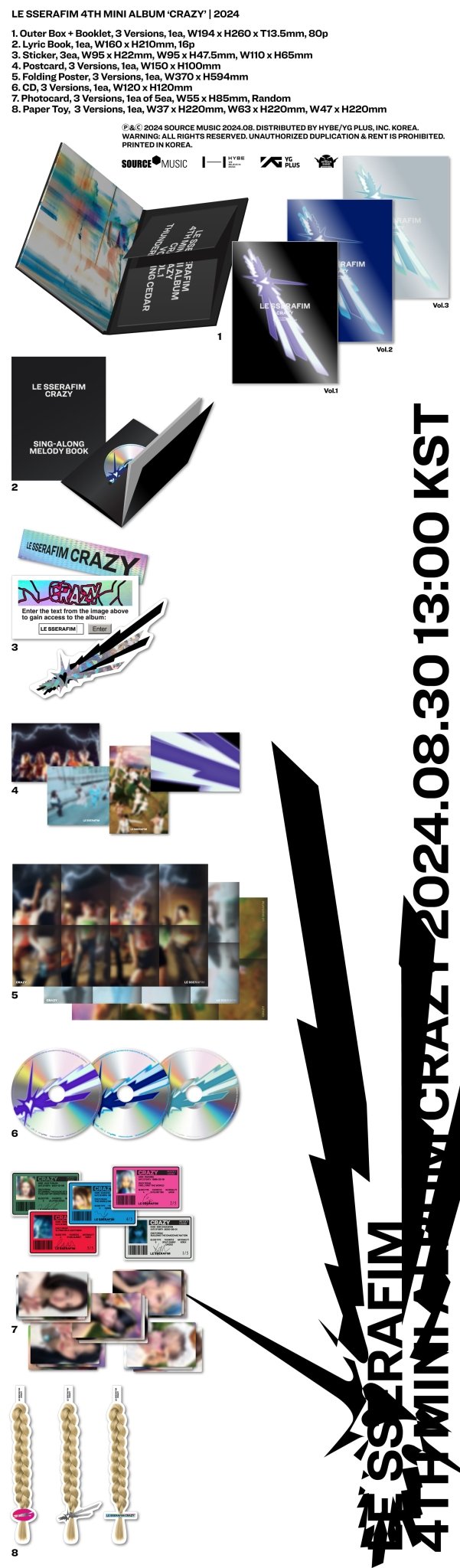 LE SSERAFIM 4th Mini Album CRAZY – album (Vol.1 THUNDERING CEDAR / / ) | HobiEgo