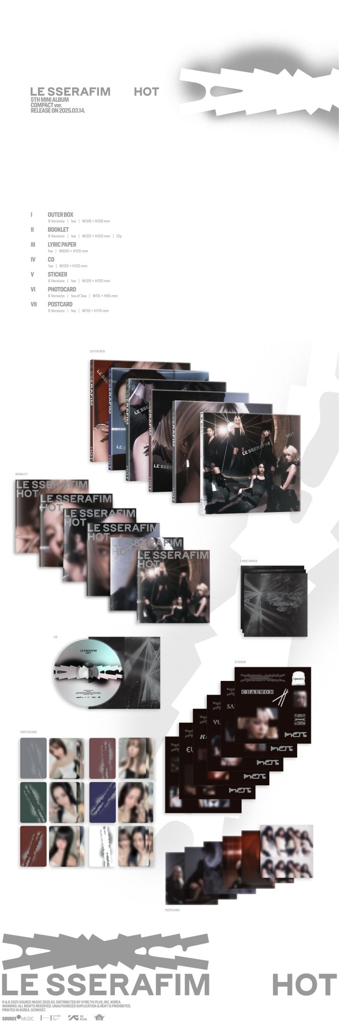 LE SSERAFIM 5th Mini Album HOT (COMPACT Version) – album (Kim Chaewon / / ) | HobiEgo