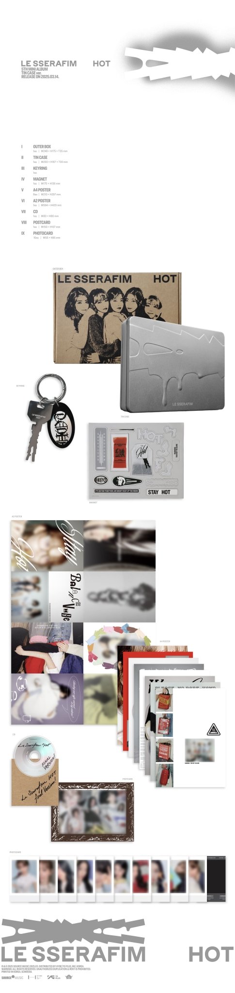 LE SSERAFIM 5th Mini Album HOT (TIN CASE Version) – album ( / / ) | HobiEgo