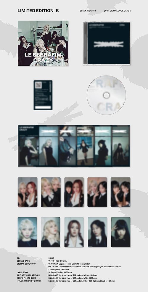 LE SSERAFIM Japanese Album CRAZY (Limited Edition B) – album ( / / ) | HobiEgo