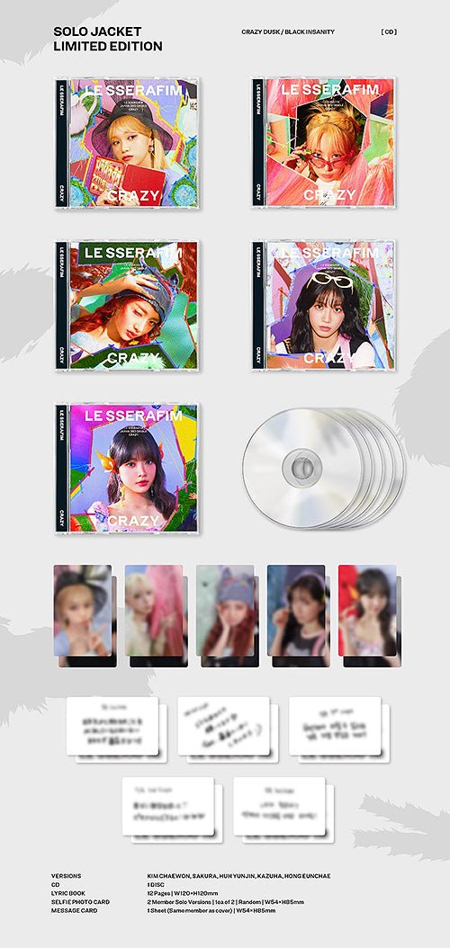 LE SSERAFIM Japanese Album CRAZY (Limited Member Solo Jacket Version) – album (Chaewon / / ) | HobiEgo