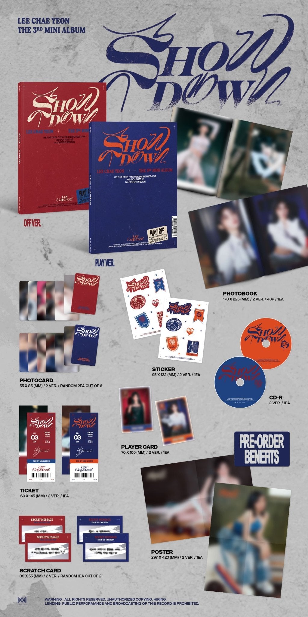 LEE CHAE YEON 3rd Mini Album SHOWDOWN – album (OFF (RED) / / ) | HobiEgo