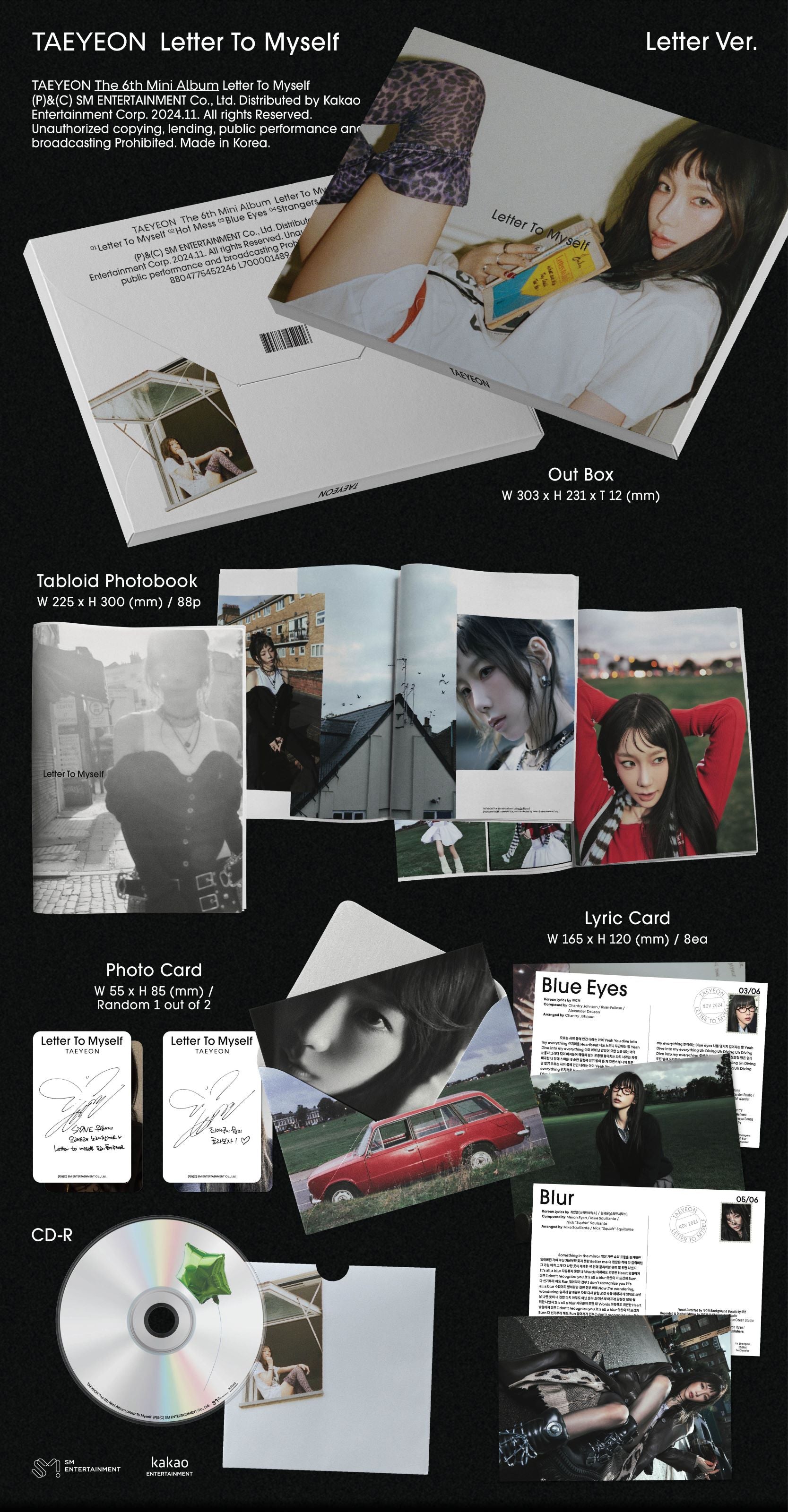 PRE-ORDER TAEYEON 6th Mini Album Letter To Myself (Letter Version)