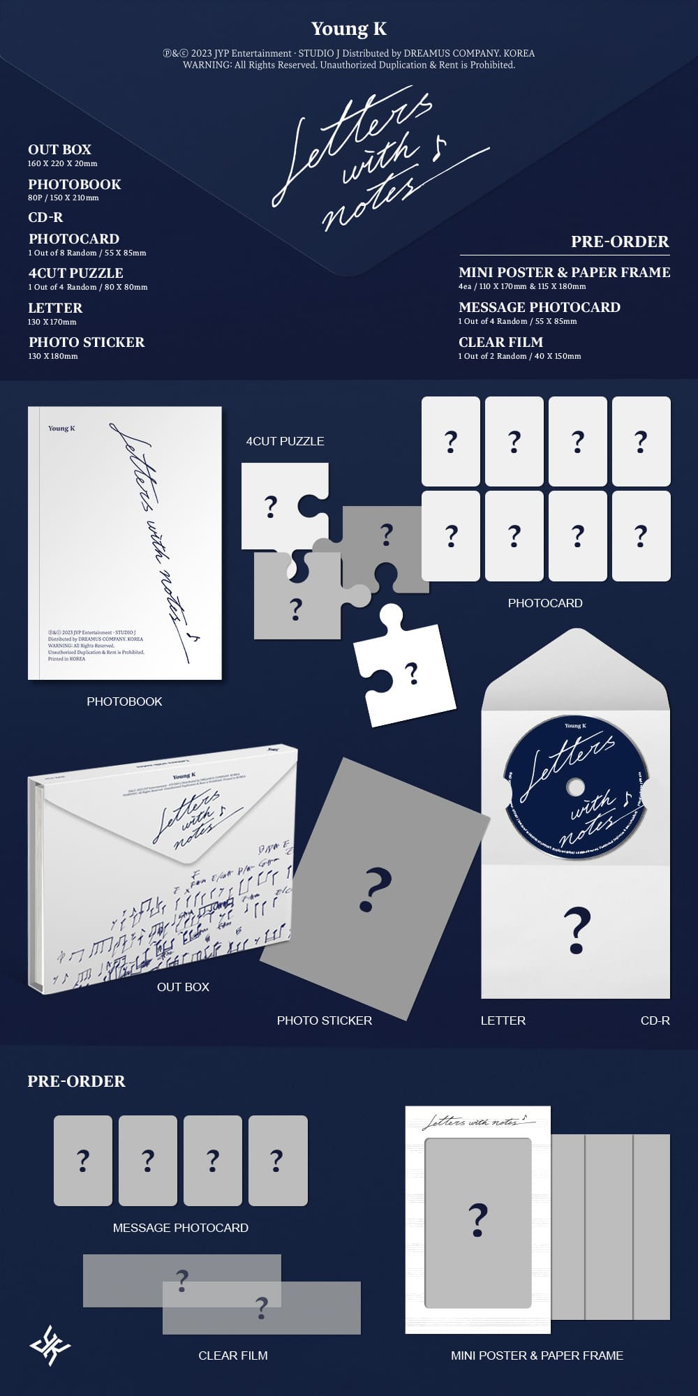 Young K (DAY6) 1st Full Album Letters with notes