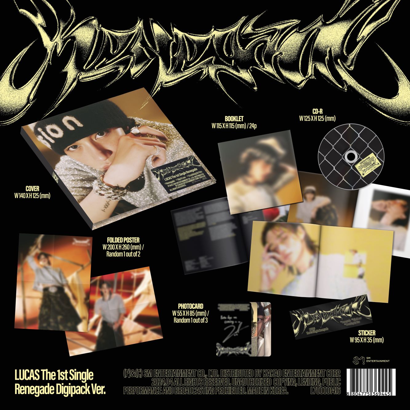 LUCAS 1st Single Album Renegade (Digipack Version) – album ( / / ) | HobiEgo
