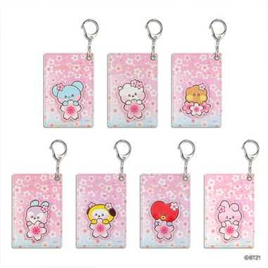 BT21 - CHERRY BLOSSOM LEATHER PATCH CARD HOLDER