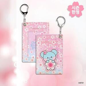 BT21 - CHERRY BLOSSOM LEATHER PATCH CARD HOLDER