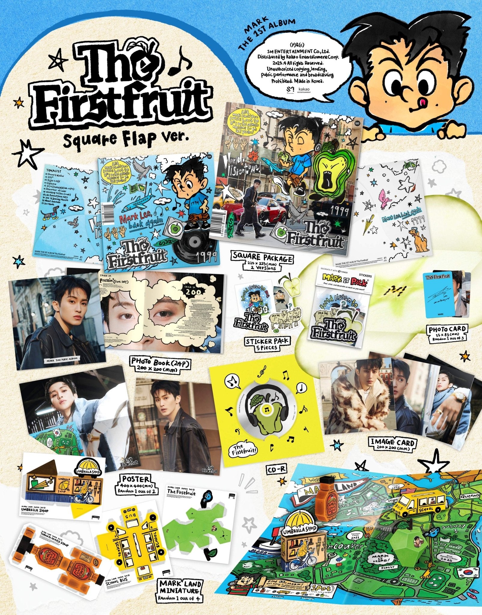 MARK 1st Full Album The Firstfruit (Square Flap Version) – album (A (BLUE) / / ) | HobiEgo