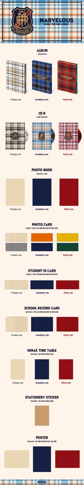 MIRAE 3rd Mini Album Marvelous – album (Preppy / / ) | HobiEgo