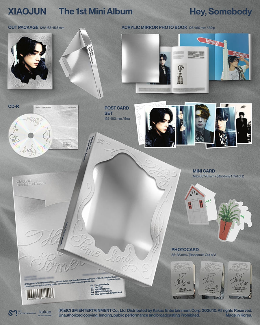 PRE-ORDER XIAOJUN (WayV) 1st Mini Album Hey, Somebody (Mirror Book Version)