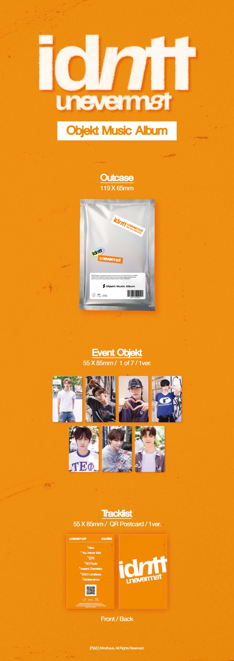 idntt 1st Mini Album unevermet (Objekt Music Album Version)
