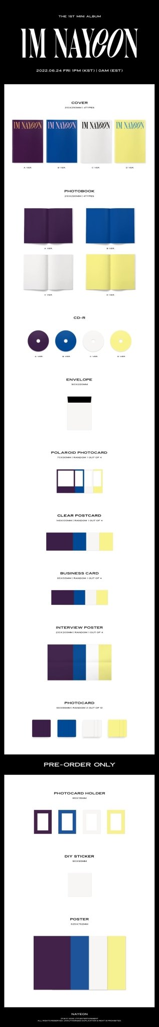 NAYEON (Twice) 1st Mini Album IM NAYEON – album (01 (PURPLE) / / ) | HobiEgo
