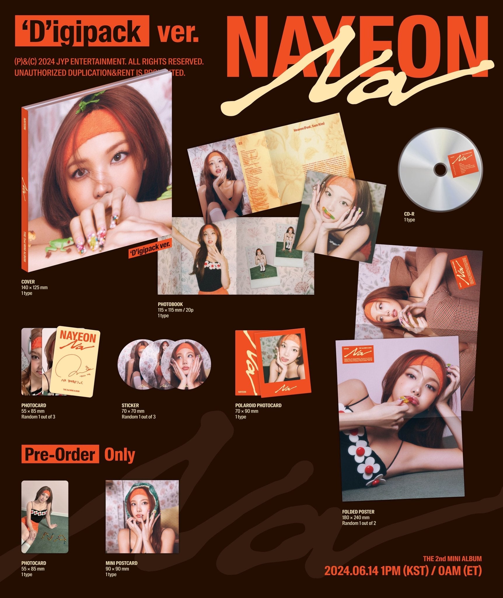 NAYEON (TWICE) 2nd Mini Album NA ('D'igipack Version) + POB – album ( / / ) | HobiEgo
