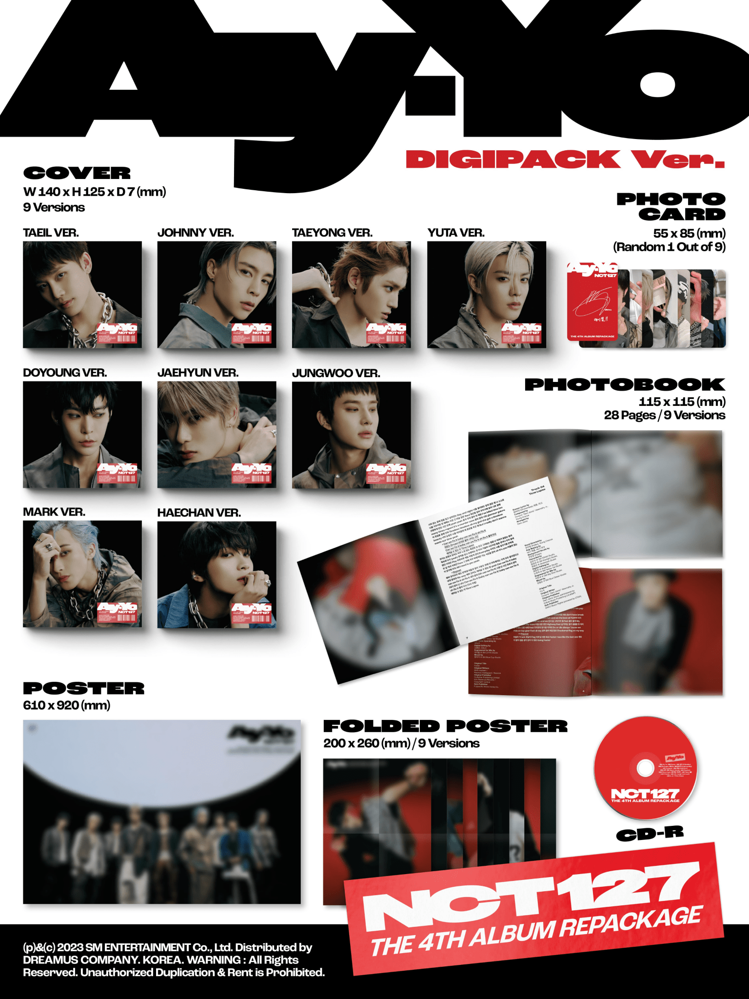 NCT 127 4th Album Repackage Ay - Yo (Digipack Version) – album (Johnny / / ) | HobiEgo