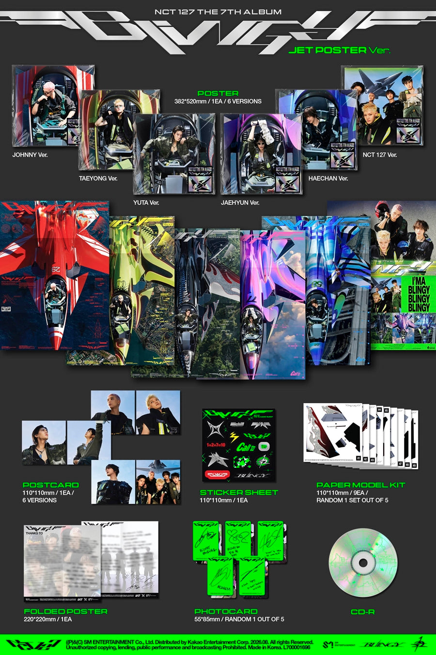 NCT 127 the 7th Album BLINGY (JET Poster Version)