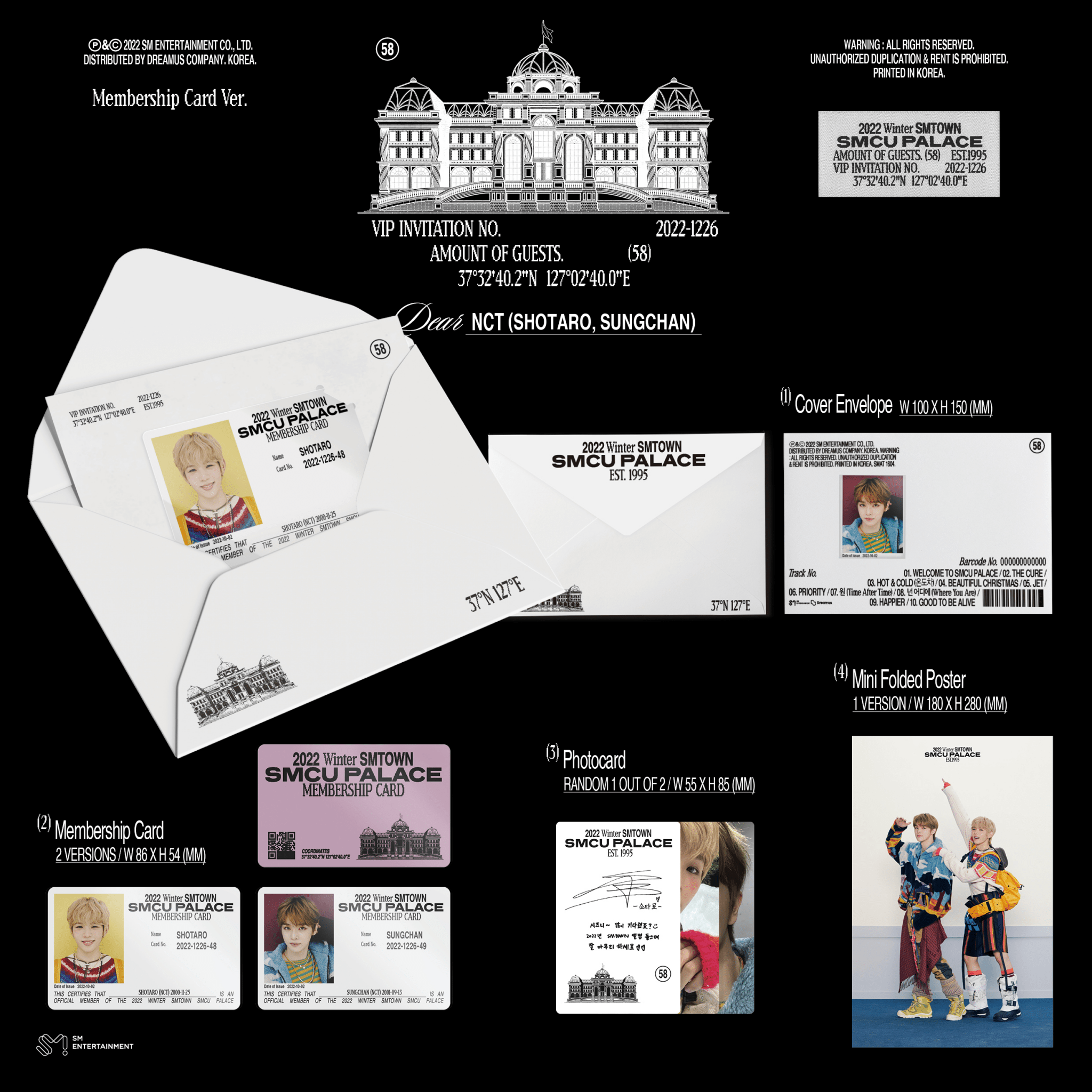 NCT (SHOTARO, SUNGCHAN) 2022 SMCU PALACE (Membership Card Version) – album (Shotaro / / ) | HobiEgo