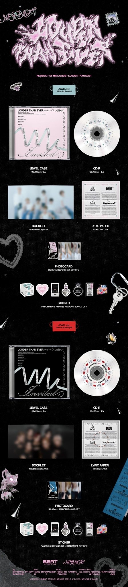 NEWBEAT 1st Mini Album LOUDER THAN EVER (JEWEL Version) – album (KITTEN BY SUNLIHT (Pink) / / ) | HobiEgo