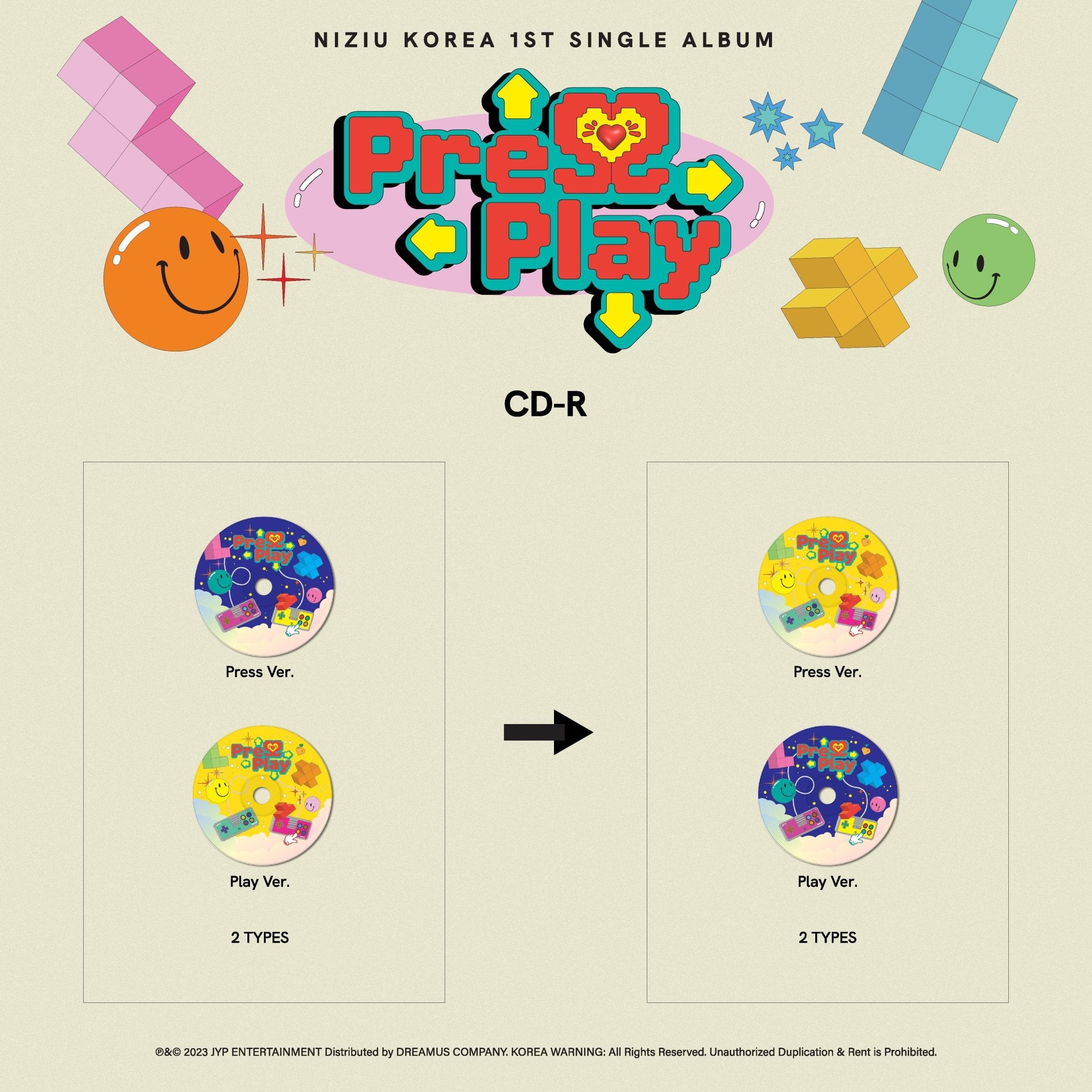 NIZIU 1ST Single Album PRESS PLAY – album (Press (YELLOW)) / / ) | HobiEgo