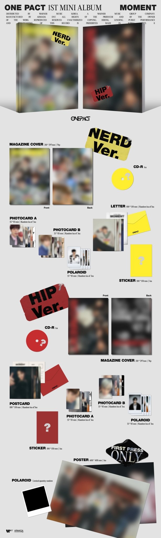 ONE PACT 1st Mini Album Moment – album (NERD / / ) | HobiEgo