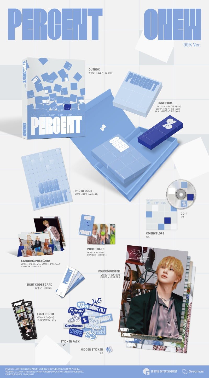 ONEW 2nd Album PERCENT – album (99% (WHITE) / / ) | HobiEgo