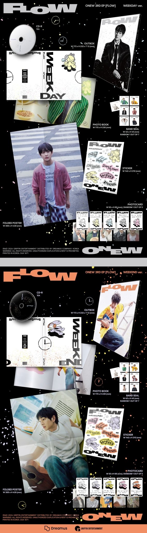 ONEW 3rd Mini Album FLOW – album (Weekday (GREY) / / ) | HobiEgo