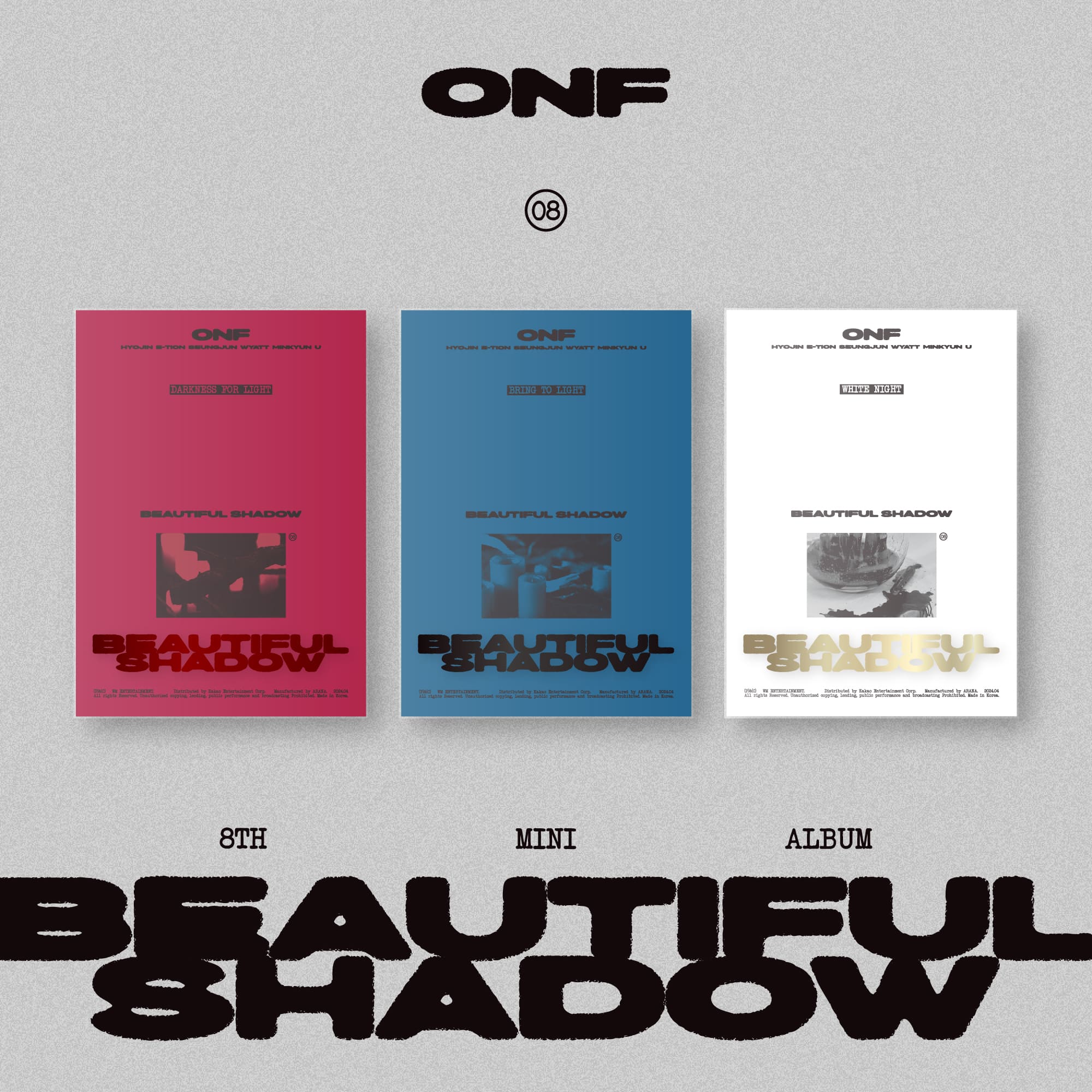 ONF 8th Mini Album BEAUTIFUL SHADOW – album (DARKNESS FOR LIGHT (RED) / / ) | HobiEgo