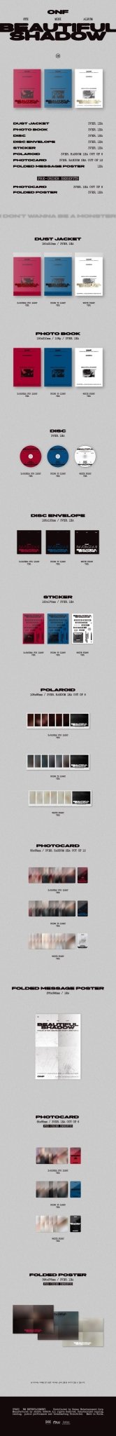 ONF 8th Mini Album BEAUTIFUL SHADOW – album (DARKNESS FOR LIGHT (RED) / / ) | HobiEgo
