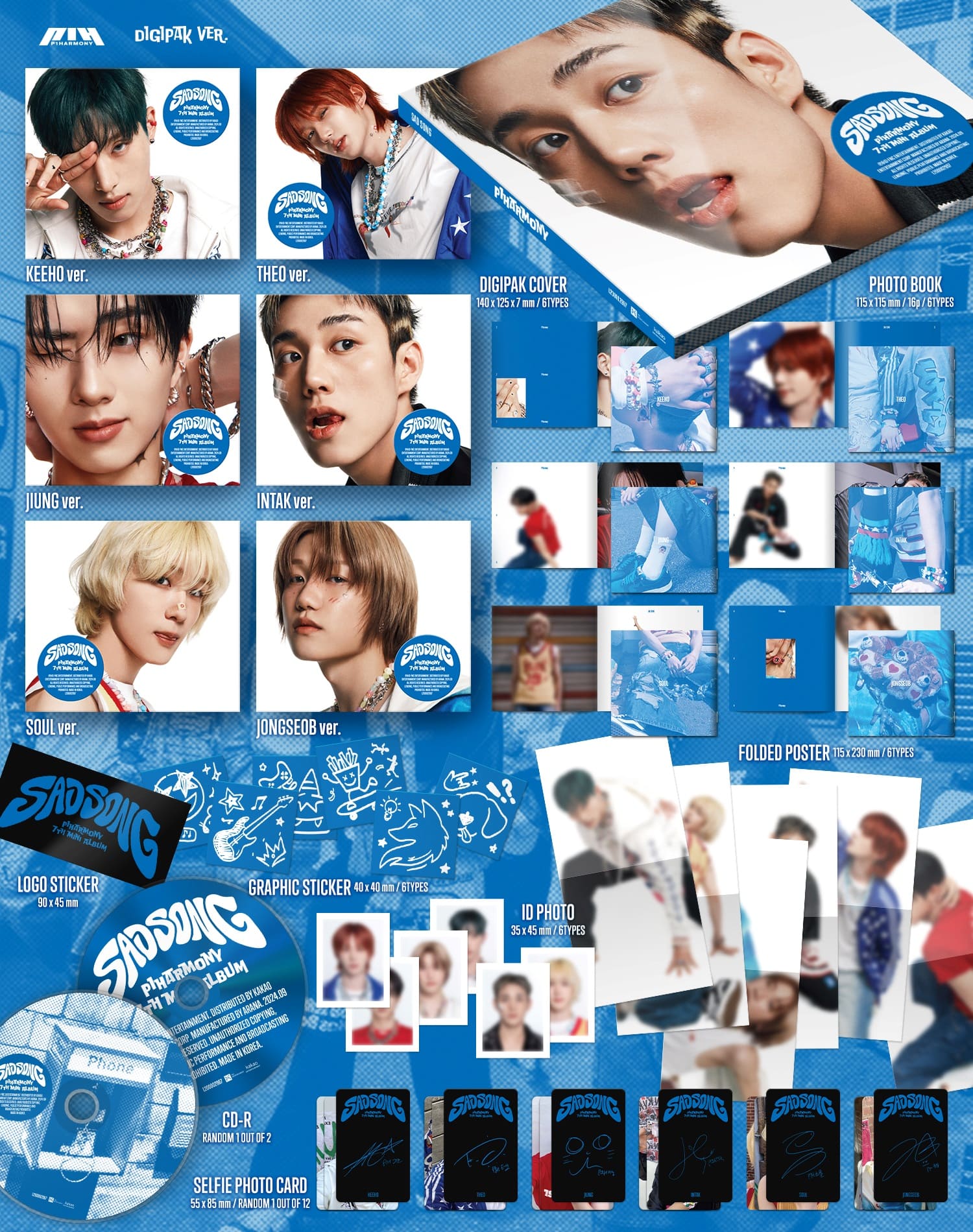 P1Harmony 7th Mini Album SAD SONG (Digipack Version) – album (Keeho / / ) | HobiEgo