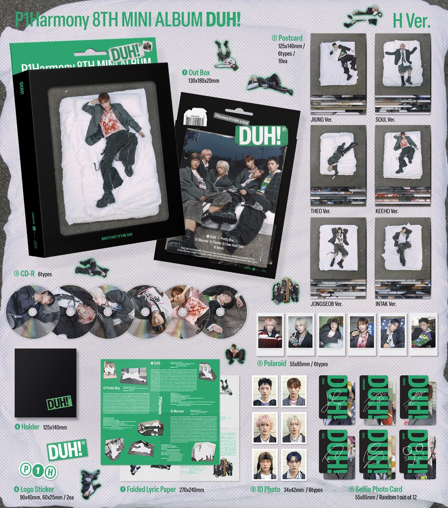 P1Harmony 8th Mini Album DUH! (Compact H Version) – album (Keeho / / ) | HobiEgo