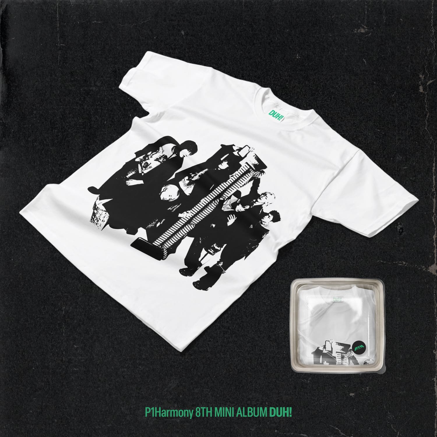 P1Harmony 8th Mini Album DUH! (Plain White T Version) – Clothing ( / / ) | HobiEgo