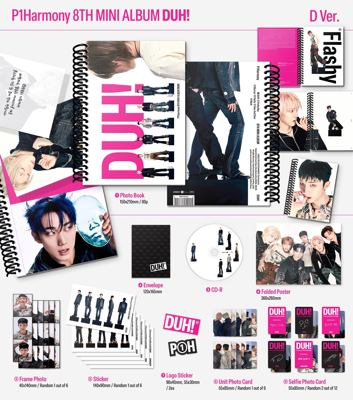 P1Harmony 8th Mini Album DUH! – album (D (PINK) / / ) | HobiEgo